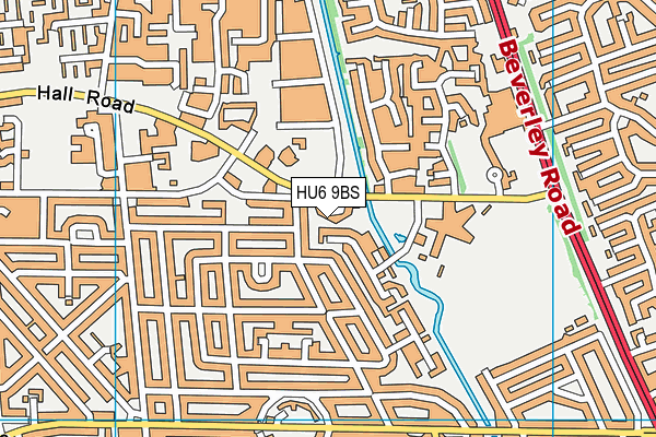 HU6 9BS map - OS VectorMap District (Ordnance Survey)