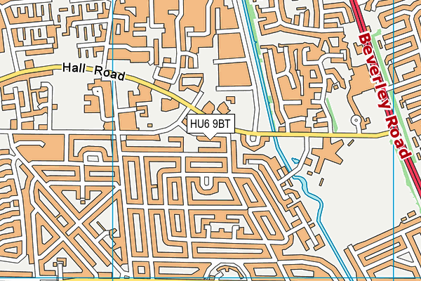 HU6 9BT map - OS VectorMap District (Ordnance Survey)