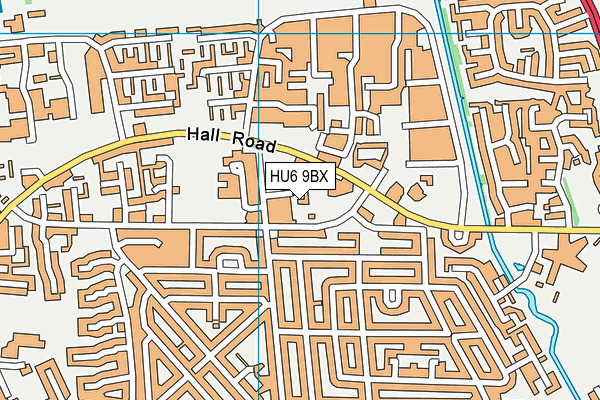 HU6 9BX map - OS VectorMap District (Ordnance Survey)