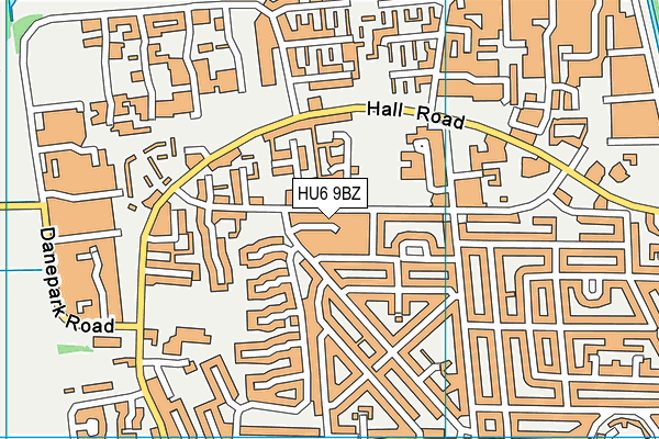 HU6 9BZ map - OS VectorMap District (Ordnance Survey)