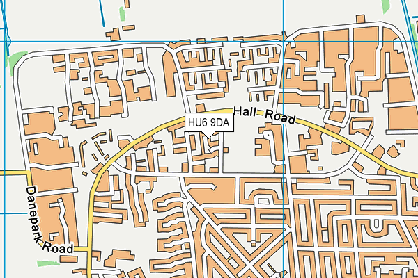 HU6 9DA map - OS VectorMap District (Ordnance Survey)