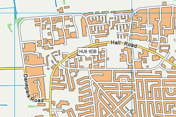 HU6 9DB map - OS VectorMap District (Ordnance Survey)