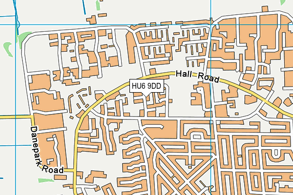 HU6 9DD map - OS VectorMap District (Ordnance Survey)