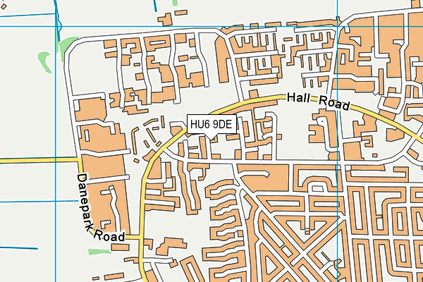 HU6 9DE map - OS VectorMap District (Ordnance Survey)