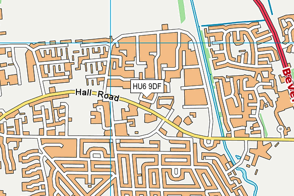 HU6 9DF map - OS VectorMap District (Ordnance Survey)