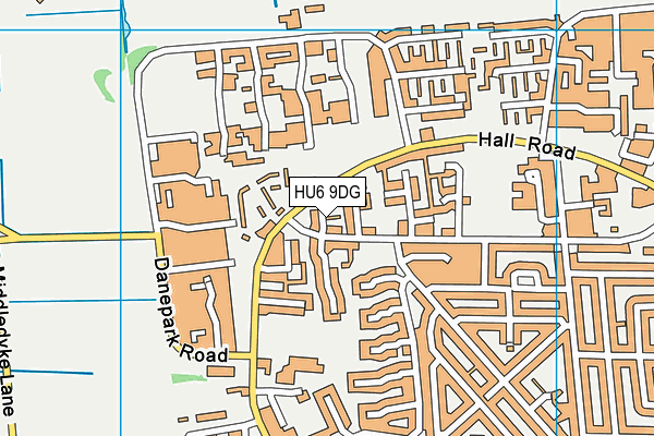 HU6 9DG map - OS VectorMap District (Ordnance Survey)