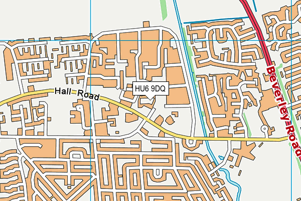 HU6 9DQ map - OS VectorMap District (Ordnance Survey)