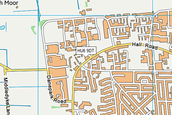 HU6 9DT map - OS VectorMap District (Ordnance Survey)
