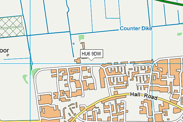 HU6 9DW map - OS VectorMap District (Ordnance Survey)