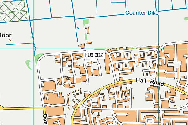 HU6 9DZ map - OS VectorMap District (Ordnance Survey)