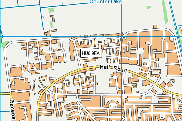 HU6 9EA map - OS VectorMap District (Ordnance Survey)