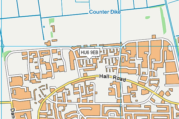 HU6 9EB map - OS VectorMap District (Ordnance Survey)