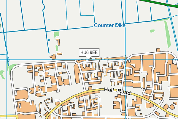 HU6 9EE map - OS VectorMap District (Ordnance Survey)