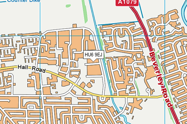 HU6 9EJ map - OS VectorMap District (Ordnance Survey)