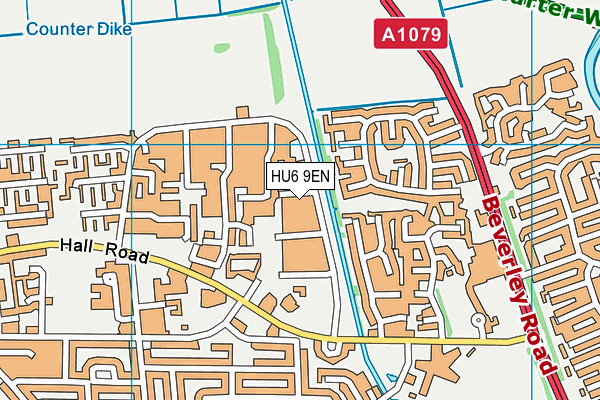 HU6 9EN map - OS VectorMap District (Ordnance Survey)