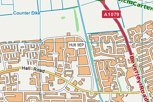 HU6 9EP map - OS VectorMap District (Ordnance Survey)
