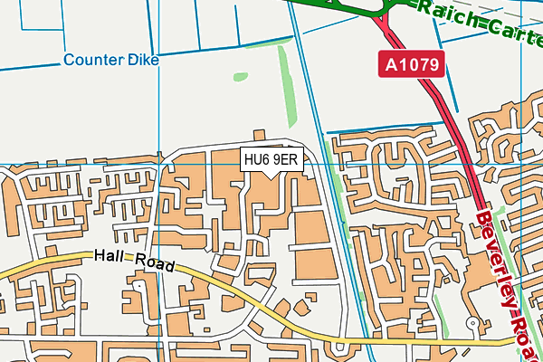 HU6 9ER map - OS VectorMap District (Ordnance Survey)
