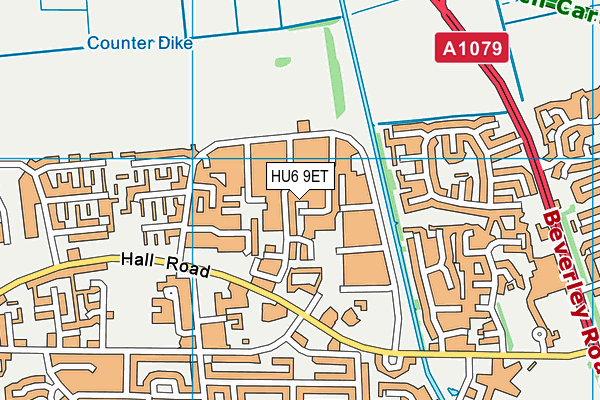 HU6 9ET map - OS VectorMap District (Ordnance Survey)