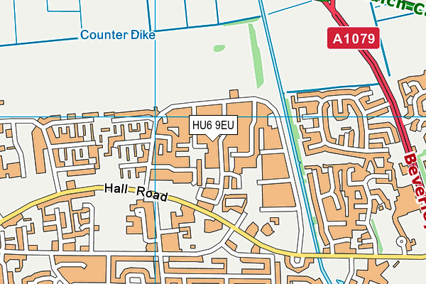 HU6 9EU map - OS VectorMap District (Ordnance Survey)