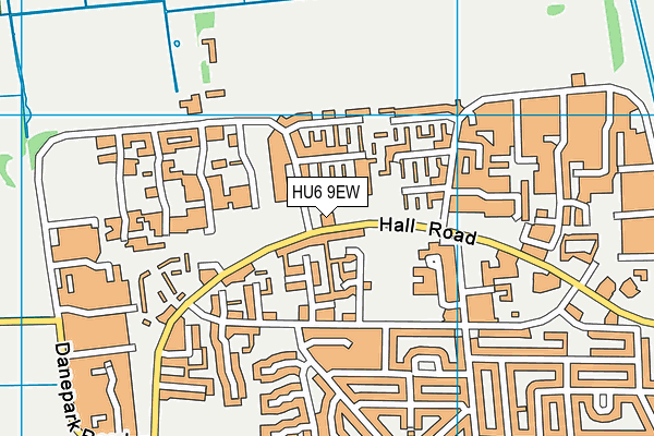 HU6 9EW map - OS VectorMap District (Ordnance Survey)