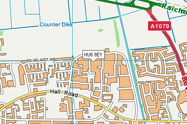 HU6 9EY map - OS VectorMap District (Ordnance Survey)