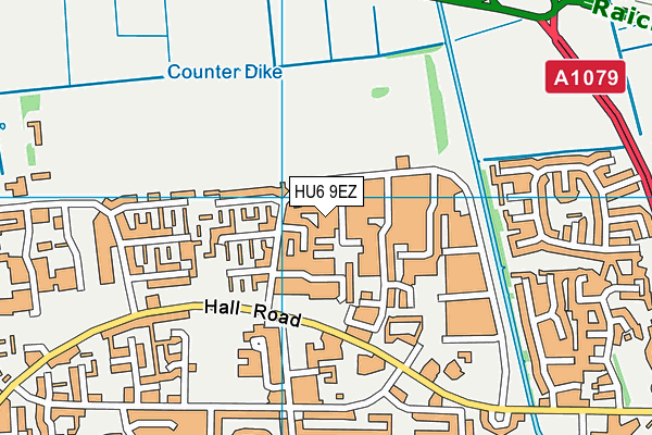 HU6 9EZ map - OS VectorMap District (Ordnance Survey)