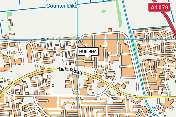 HU6 9HA map - OS VectorMap District (Ordnance Survey)