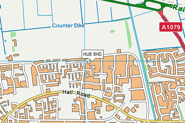 HU6 9HD map - OS VectorMap District (Ordnance Survey)