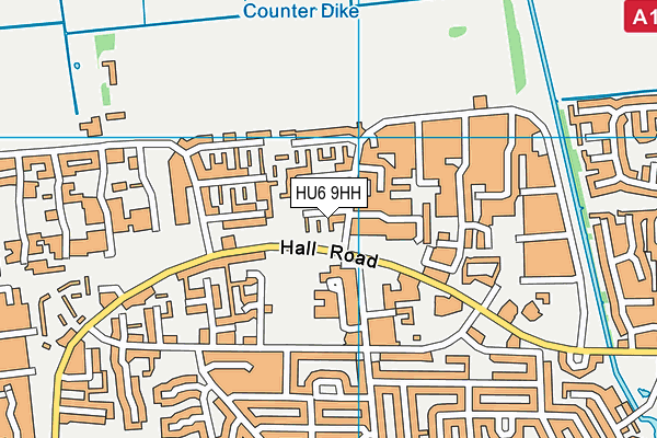 HU6 9HH map - OS VectorMap District (Ordnance Survey)