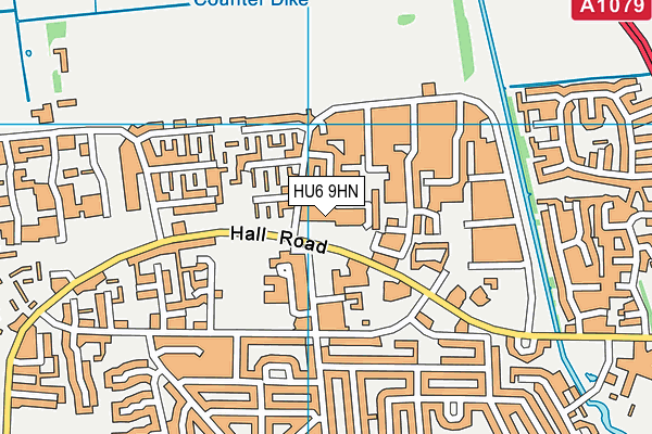 HU6 9HN map - OS VectorMap District (Ordnance Survey)