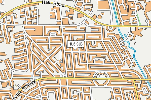 HU6 9JB map - OS VectorMap District (Ordnance Survey)