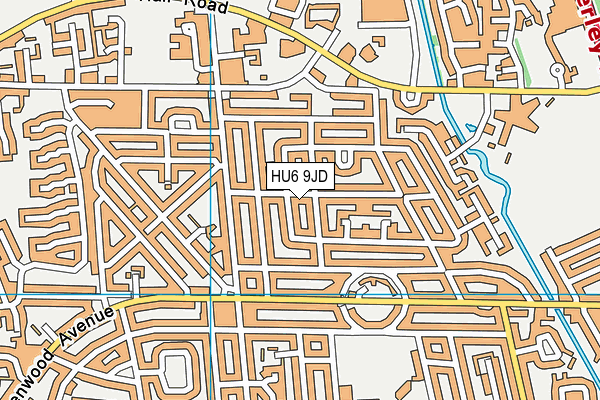 HU6 9JD map - OS VectorMap District (Ordnance Survey)