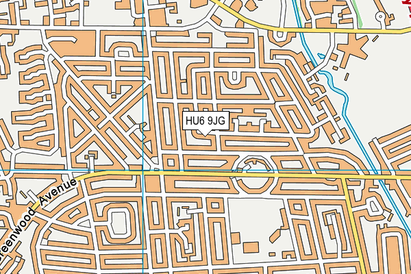 HU6 9JG map - OS VectorMap District (Ordnance Survey)