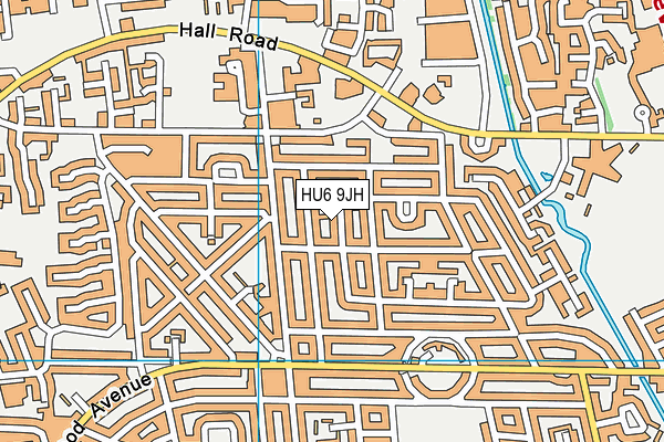 HU6 9JH map - OS VectorMap District (Ordnance Survey)
