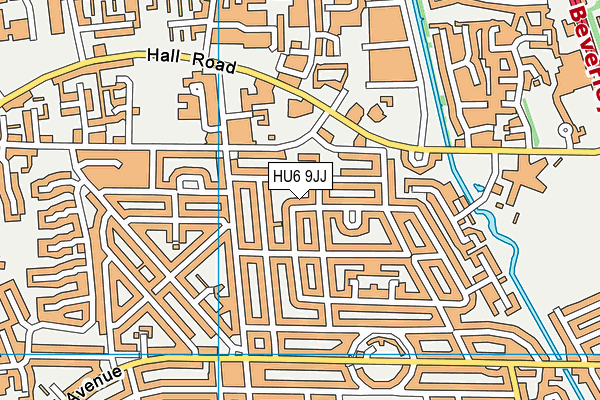 HU6 9JJ map - OS VectorMap District (Ordnance Survey)