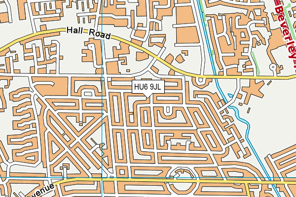 HU6 9JL map - OS VectorMap District (Ordnance Survey)