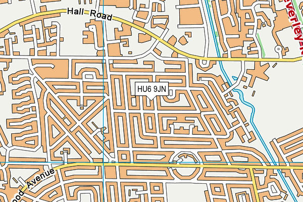 HU6 9JN map - OS VectorMap District (Ordnance Survey)