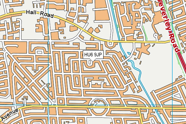 HU6 9JP map - OS VectorMap District (Ordnance Survey)