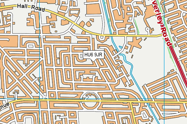 HU6 9JR map - OS VectorMap District (Ordnance Survey)