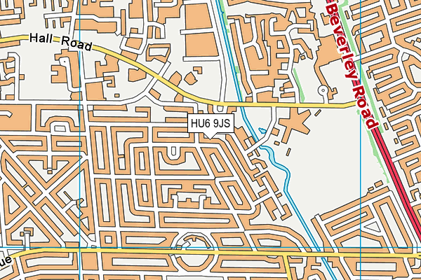 HU6 9JS map - OS VectorMap District (Ordnance Survey)