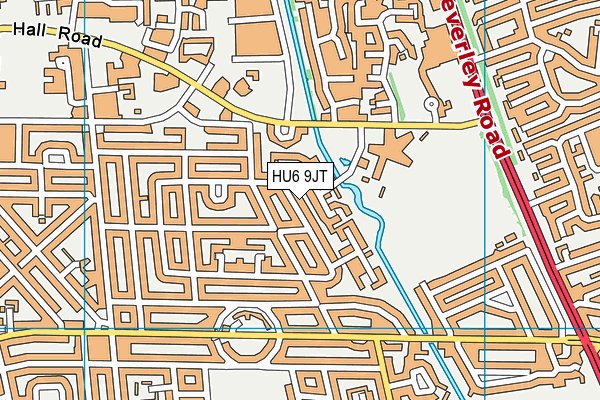 HU6 9JT map - OS VectorMap District (Ordnance Survey)