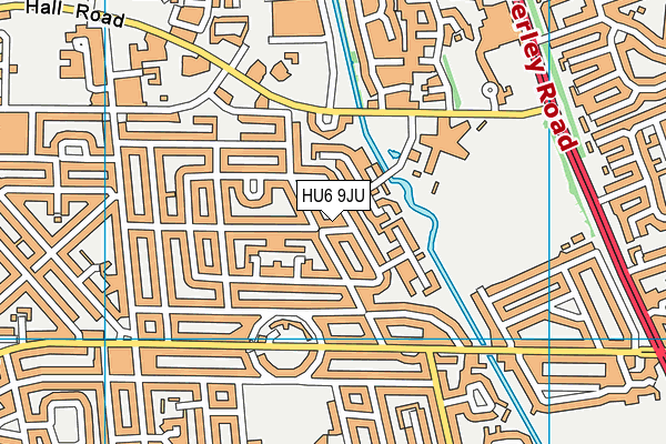HU6 9JU map - OS VectorMap District (Ordnance Survey)