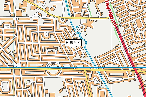 HU6 9JX map - OS VectorMap District (Ordnance Survey)