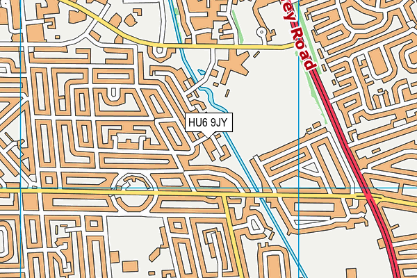 HU6 9JY map - OS VectorMap District (Ordnance Survey)