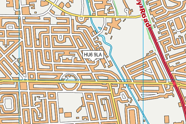 HU6 9LA map - OS VectorMap District (Ordnance Survey)