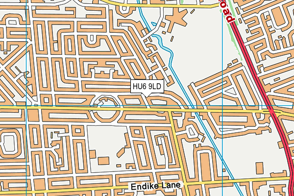 HU6 9LD map - OS VectorMap District (Ordnance Survey)