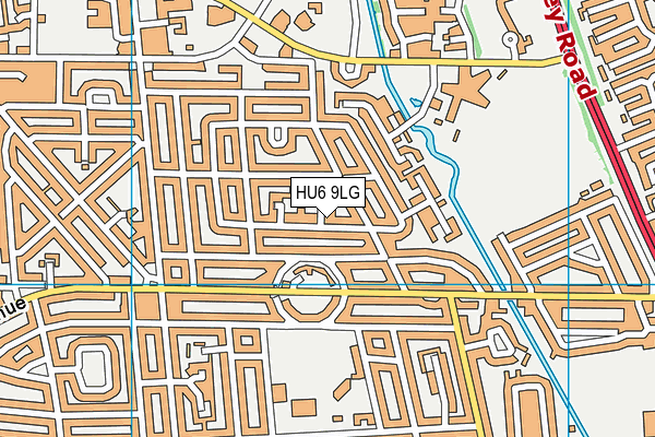 HU6 9LG map - OS VectorMap District (Ordnance Survey)