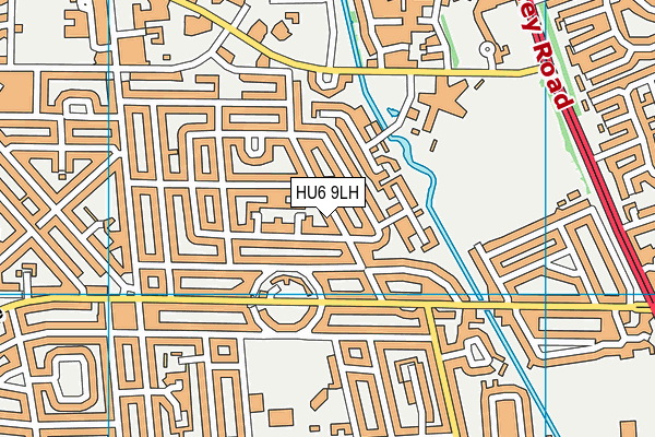 HU6 9LH map - OS VectorMap District (Ordnance Survey)