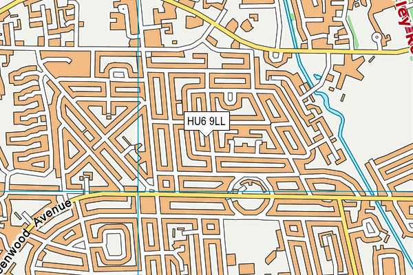 HU6 9LL map - OS VectorMap District (Ordnance Survey)