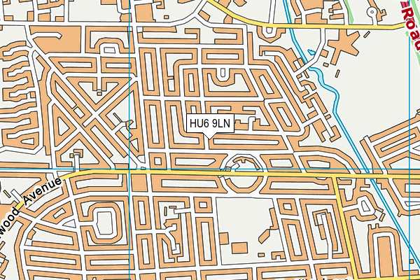 HU6 9LN map - OS VectorMap District (Ordnance Survey)